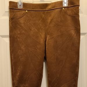MARC NEW YORK Faux suede pants size medium chestnut brown